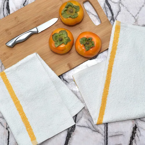Vista 5 de Pacific Linens Toallas de cocina 100 % algodón, trapos absorbentes para limpiar la encimera, secar a mano platos – gruesas, suaves, duraderas Blanco