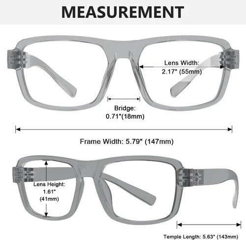 Vista 3 de Eyekepper Blue Light Glasses Men Women, Large 6 Pack Eyeglasses