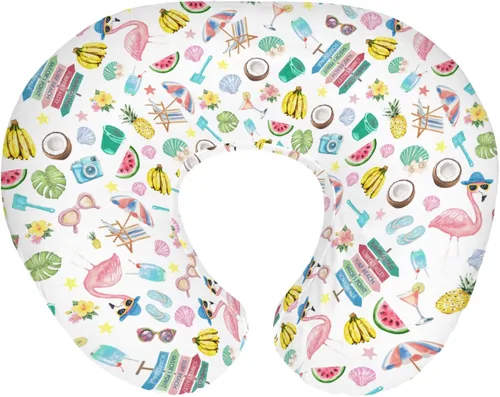 Vista 14 de Fundas de almohada de lactancia para niños y niñas, para verano, playa, helado, arena, flamenco, sol, guardería, almohadas para lactancia materna