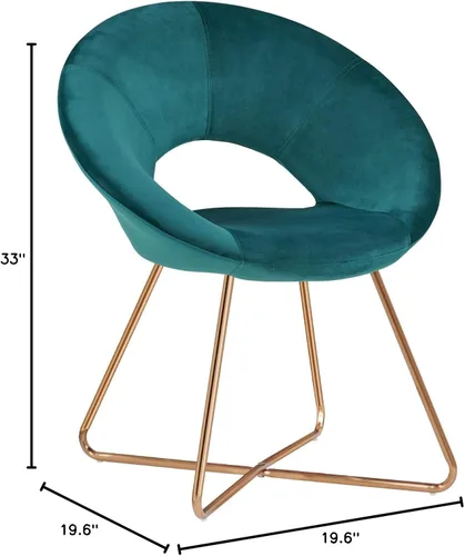 Vista 2 de Duhome. - Sillas con diseño moderno de mediados de siglo, para el comedor y la sala de estar, con patas de metal negras industriales, 1 unidad.