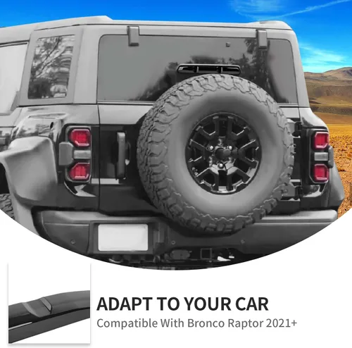 Vista 7 de Linskip 3ª cubierta de luz de freno compatible con Bronco Raptor 2022-2025, tercer protector de freno trasero centro alto para accesorios Bronco