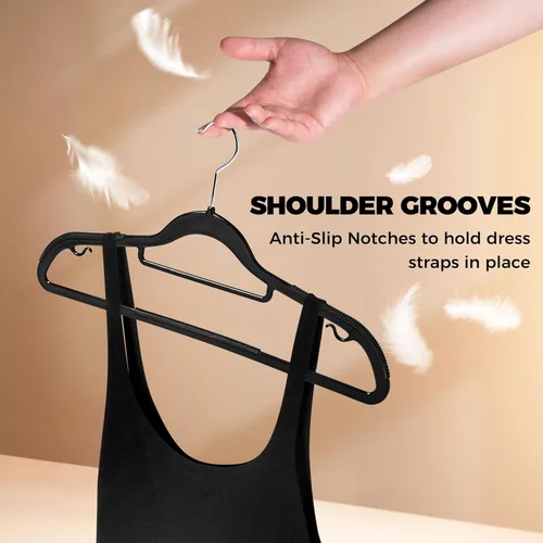 Vista 6 de Perchas de ropa de calidad, paquete de 50 unidades, perchas de plástico sin terciopelo para ropa, juego de perchas resistentes para abrigos, perchas