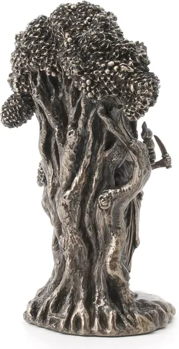 Vista 6 de Veronese Design Estatua de resina Hécate de la diosa de la luna triple de 7 1/4 pulgadas, acabado de bronce antiguo