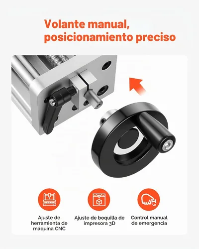 Vista 6 de VEVOR Actuador de etapa lineal, carrera efectiva de 100 mm, guía de movimiento lineal CNC de husillo de bolas, eje óptico doble, C7 de alta