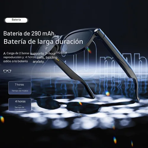 Vista 7 de Lentes inteligentes AI con cámara 4K, gafas de sol de grabación de video Bluetooth, traductor en tiempo real para más de 100 idiomas, asistente