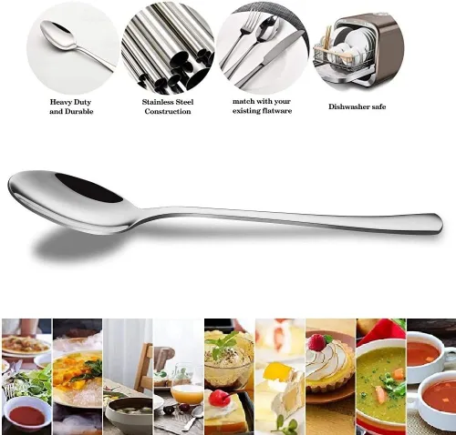 Vista 3 de Demitasse - Cucharas de café expreso, 10 cucharas pequeñas de acero inoxidable de 4.7 pulgadas, cucharas pequeñas para postre, té (plateado)