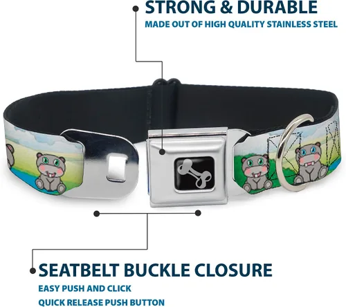 Vista 4 de Buckle Down "hipopótamo collares para perros., Varios