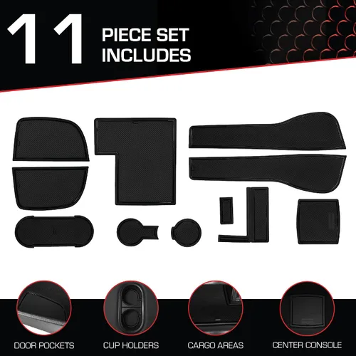 Vista 2 de CupHolderHero para VW Golf R 2015-2019 - Juego de portavasos (borde negro)