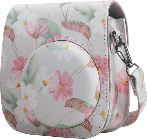 Vista 13 de Funda Protectora Compatible con Cámara de Fotos Instantáneas Fujifilm Instax Mini 12 11 9 8 con Bolsillo y Correa Ajustable (Mariposa Grande Pequeña)
