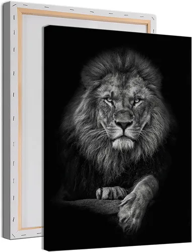 Vista 16 de Lienzo decorativo para pared, póster de leones en blanco y negro, impresiones de retratos de animales, pintura abstracta de leones, arte de pared