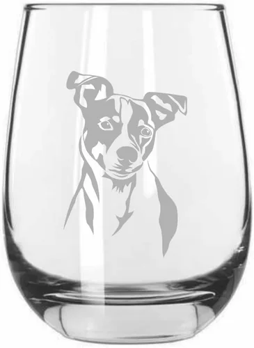 Vista 318 de Shar Pei (chino) - Vaso de vino sin tallo grabado para perro, 15.25 onzas