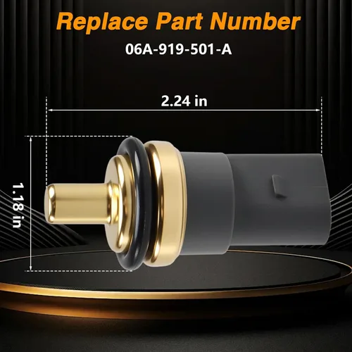 Vista 4 de Sensor de temperatura del agua del motor, interruptor térmico ECT compatible con Passat Jetta Golf Reemplazar #: 06A919501A