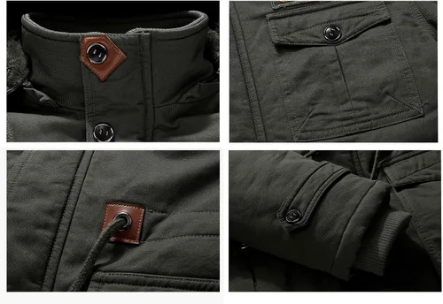 Vista 7 de CRYSULLY - Abrigo de invierno con capucha extraíble para hombre