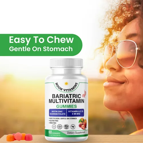 Vista 3 de Gomitas multivitamínicas bariátricas Alta potencia sin hierro con B12 metilado y folato Apoyo nutricional diario para estilo de vida bariátrico