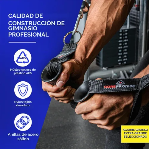 Vista 4 de Core Prodigy Asas de ejercicio resistentes - Accesorios de agarre para poleas de máquinas de cable, equipos de gimnasio, bandas de resistencia