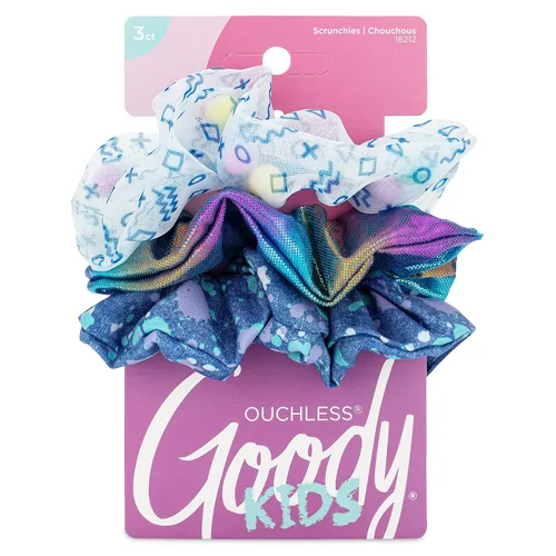 Vista 8 de Goody Kids Nostalgia Scrunchies - 3 unidades, rosa surtido - Accesorios para el cabello sin dolor para hombres, mujeres, niños y niñas para peinar