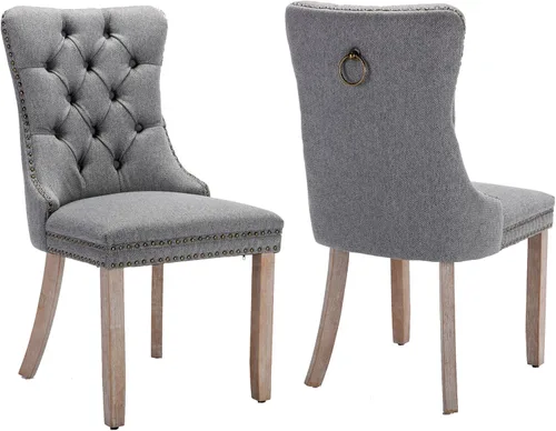 Vista 32 de Juego de 2 sillas de comedor de terciopelo beige, sillas de comedor tapizadas beige01