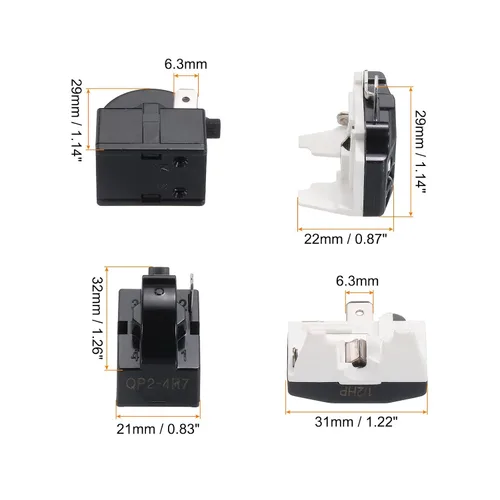 Vista 2 de MECCANIXITY Refrigeradores PTC Starter Relay 1 Pin 4,7 Ohm Protector de sobrecarga 1/2HP para refrigeradores Congeladores de bebidas