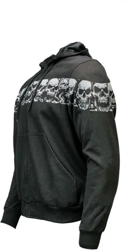 Vista 10 de Milwaukee Leather Sudadera con capucha protectora para hombre - Aramida reforzada con armadura de hombro y codo CE Grpm1788-negro