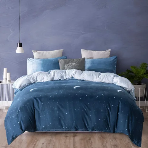Vista 9 de Levoo Funda de edredón tamaño Queen con patrón geométrico azul bohemio, 3 piezas, microfibra ultra suave, incluye 1 funda de edredón y 2 fundas