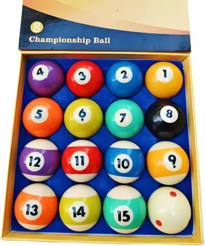 Vista 4 de Juego de bolas de billar estándar de 16 bolas de mesa de billar de 2-1/4 pulgadas de repuesto, accesorios profesionales para mesa de billar