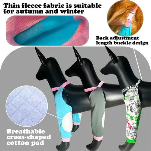 Vista 3 de Coderas para perros, rodilleras, coderas y callos para heridas, patas delanteras para dejar de lamer, perros medianos y grandes, L, color azul