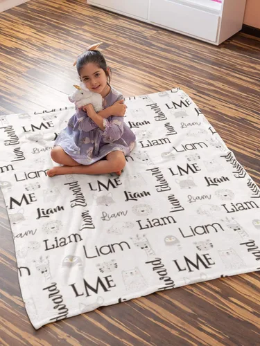 Vista 12 de Manta de nombre personalizada para bebé niña niños y adultos con nombre, personalizado con nombre del bebé, manta personalizada para niños. Regalo