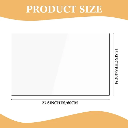 Vista 2 de Ganeen Protector para mesita de noche, protector de plástico transparente de 15.8 x 23.6 pulgadas, 0.059 in de grosor, rectangular, de cloruro