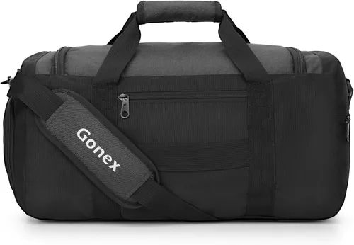Vista 8 de Gonex Bolsa de lona para gimnasio con compartimento para zapatos, bolsillo húmedo, bolsa deportiva de gran capacidad para hombres y mujeres, bolsa