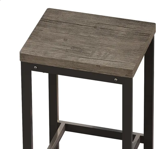 Vista 8 de Merax Juego de mesa de comedor extra larga de 4 piezas con 3 taburetes y reposapiés, mesa de comedor de cocina de diseño moderno, mesa de pub, juego