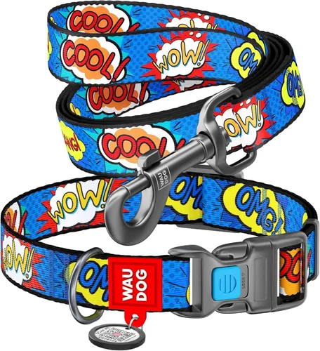 Vista 26 de WAUDOG Collar de nailon para perros – Collar ajustable para perros grandes, pequeños y medianos – Collares de cachorros para perros de razas grandes