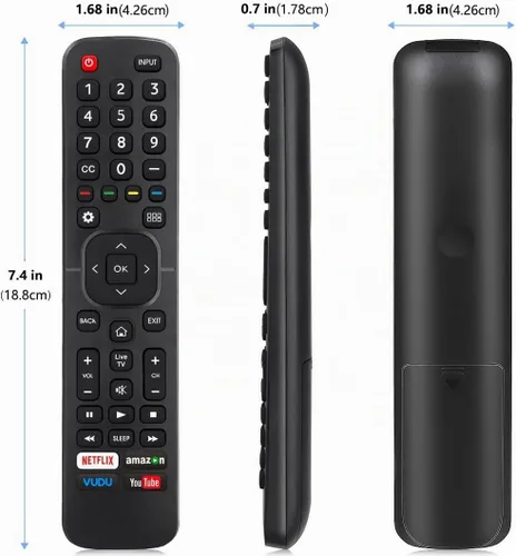 Vista 9 de Control remoto de repuesto para todos los televisores inteligentes Hisense 4K LED HD UHD (EN2A27), apto para Hisense Android Smart TV EN2A27