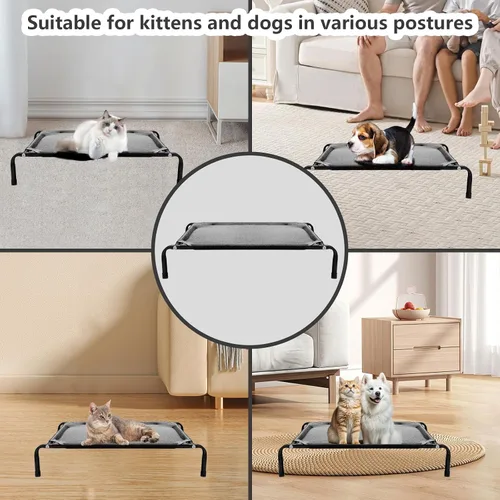 Vista 7 de Camas elevadas para gatos para interiores, material lavable, cómodo diseño elevado para gatos, ideal para uso en interiores para mantener a