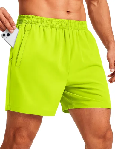 Vista 15 de MAGCOMSEN Pantalones cortos deportivos para hombre, 5 pulgadas, ligeros, para baloncesto, correr, entrenamiento, con bolsillos con cremallera