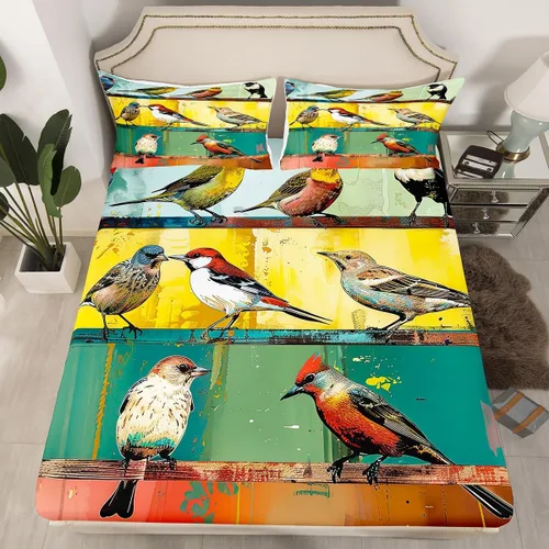Vista 7 de Erosebridal Juego de cama de caballo para niñas, niños y parejas, sábana bajera ajustable de caballos blancos y negros, tamaño individual, diseño