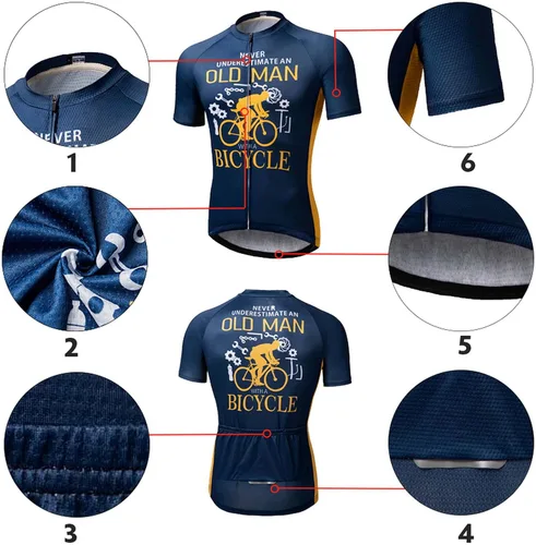 Vista 4 de 074oz Maillot de ciclismo para hombre ciclismo de montaña ciclismo manga corta para hombre Gris oscuro S