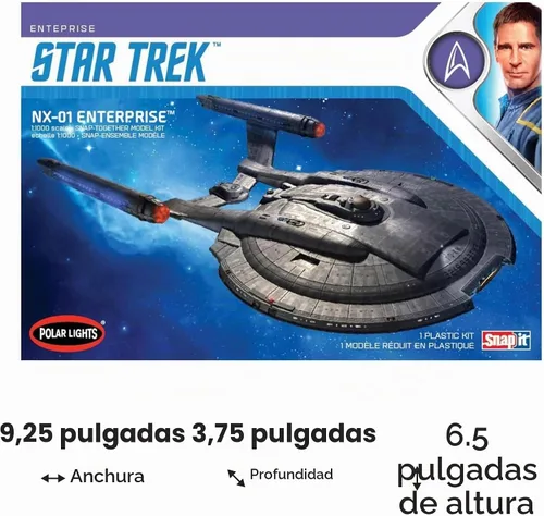 Vista 5 de Polar Lights Star Trek NX-01 Enterprise (Snap) Kit de modelo a escala 1:1000 2T