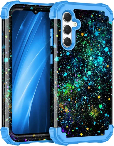 Vista 50 de Miqala Funda para Galaxy A14 5G, que brilla en la oscuridad, tres capas, resistente, a prueba de golpes, protección completa, parachoques