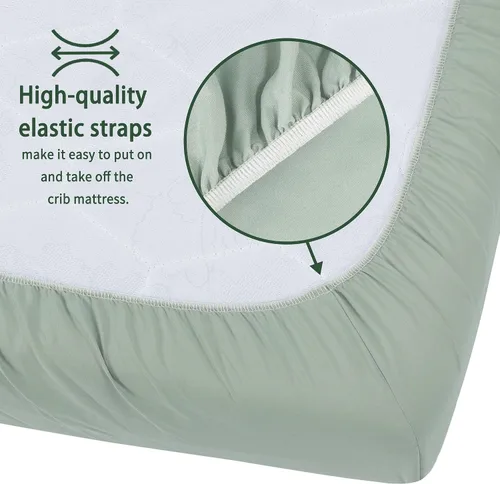 Vista 6 de GUNTAIL Sábanas para cuna de bebé para niños y niñas, paquete de 2 sábanas ajustables para cuna estándar y colchón de niño pequeño, sábana