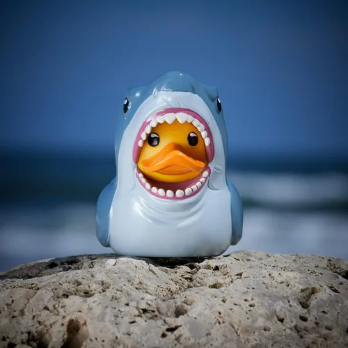 Vista 3 de TUBBZ Figura coleccionable de pato de goma de vinilo de Bruce The Shark de edición en caja, producto oficial de Jaws, TV, películas y videojuegos