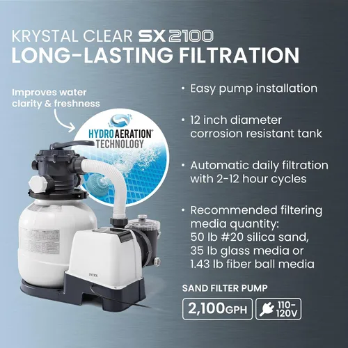 Vista 6 de Intex 26329EH Ultra XTR - Juego de piscina sobre el nivel del suelo de 18 pies x 52 pulgadas con bomba de filtro de arena y kit de mantenimiento