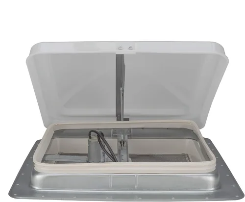 Vista 3 de HENG'S Ventilación de techo universal de 14 pulgadas para remolques de camping, color blanco, con ventilador de 12 voltios 71112-C. No incluye