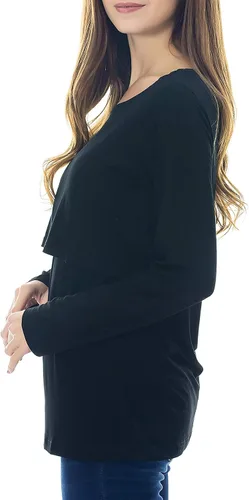 Vista 3 de Suéter de maternidad Smallshow para mujer, camiseta cómoda de maternidad de manga larga
