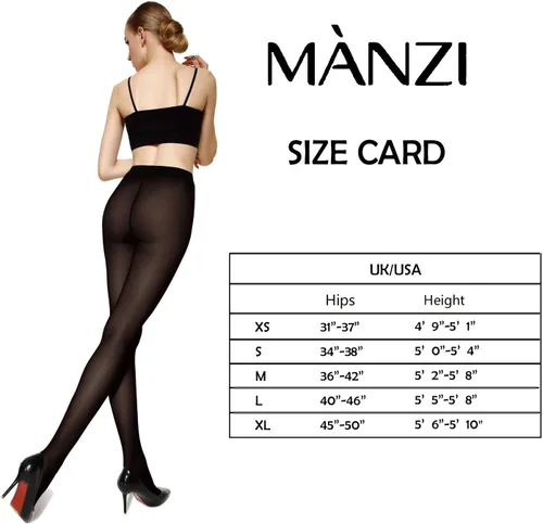 Vista 7 de MANZI - Medias de control, hasta la cintura, resistentes, opacas