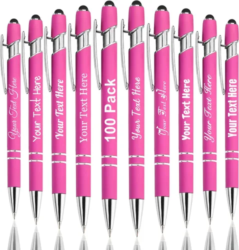 Vista 104 de Hasta 300 bolígrafos personalizados a granel con nombre personalizado con grabado gratis, puntas de lápiz capacitivo grabado, bolígrafo