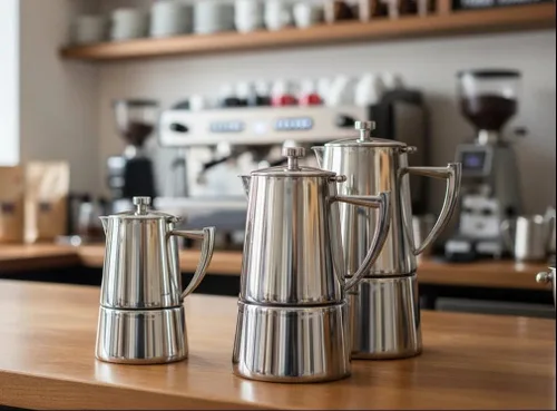Vista 11 de Cuisinox Roma - Olla de espresso Moka de acero inoxidable para estufa de 4 tazas
