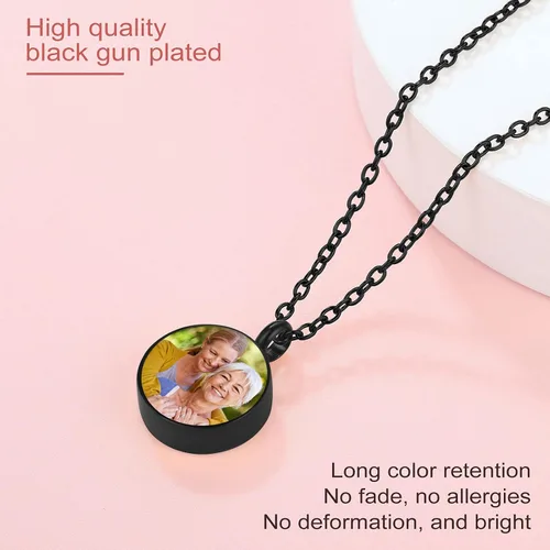 Vista 124 de FindChic Collares personalizados con urna para cenizas, barra vertical, gato, luna, reloj de arena, garra de perro, acero inoxidable, chapado en oro