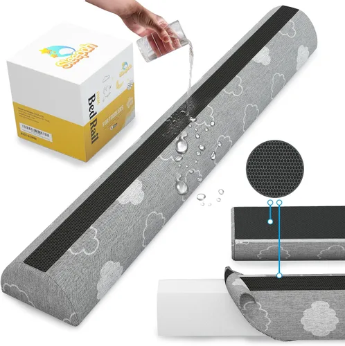 Vista 3 de Sleepah Paquete de 3 rieles de cama para niños pequeños, protector de parachoques de espuma viscoelástica con almohadillas antideslizantes dobles