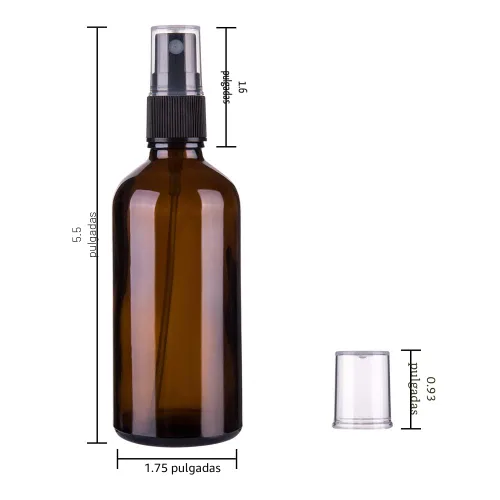 Vista 7 de Hydior Botella de spray de vidrio ámbar de 4 onzas para aceite esencial, botella de spray vacía de niebla fina, paquete de 6
