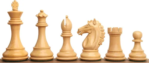 Vista 4 de Royal Chess Mall - Juego de piezas de ajedrez Alban Knight Staunton de 4" - Boj ebonizado ponderado